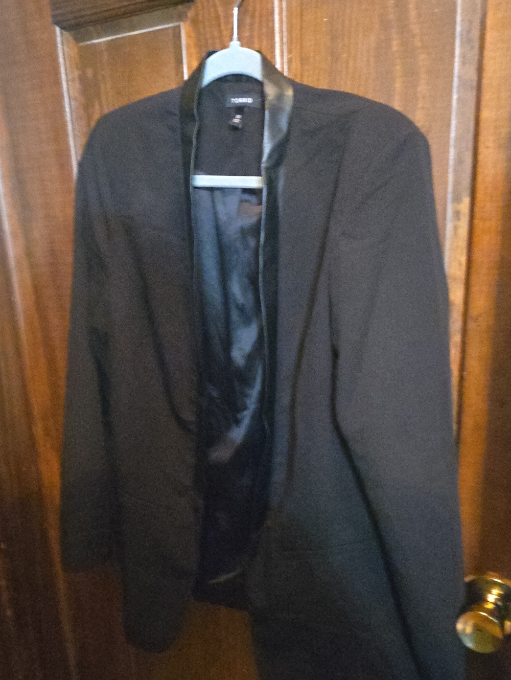 Torrid Black Faux Leather Trim Blazer